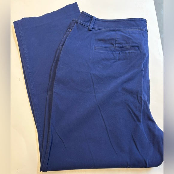 Ralph Lauren plus royal blue straight mid rise cotton stretch pants women's 22W - Picture 8 of 10